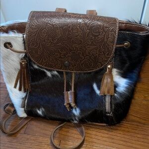 Myra Cowhide Leather and Hair Patterned Women's Backpack